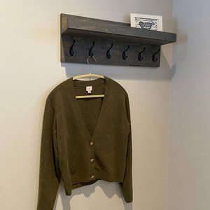 A New Day Olive Green Buttoned Cardigan Small